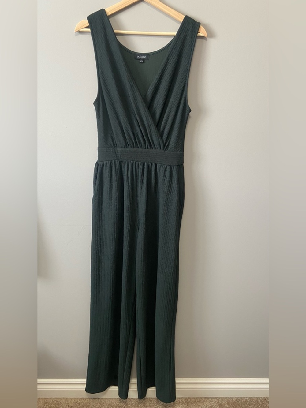 Eclipse Dark Green Sleeveless V-Neck Jumpsuit